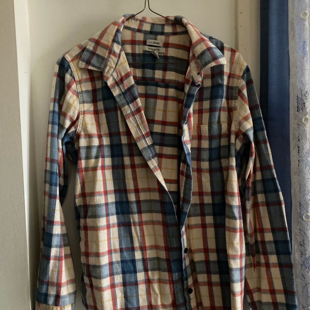 L.L. Bean Blue and Red Plaid Casual Shirt